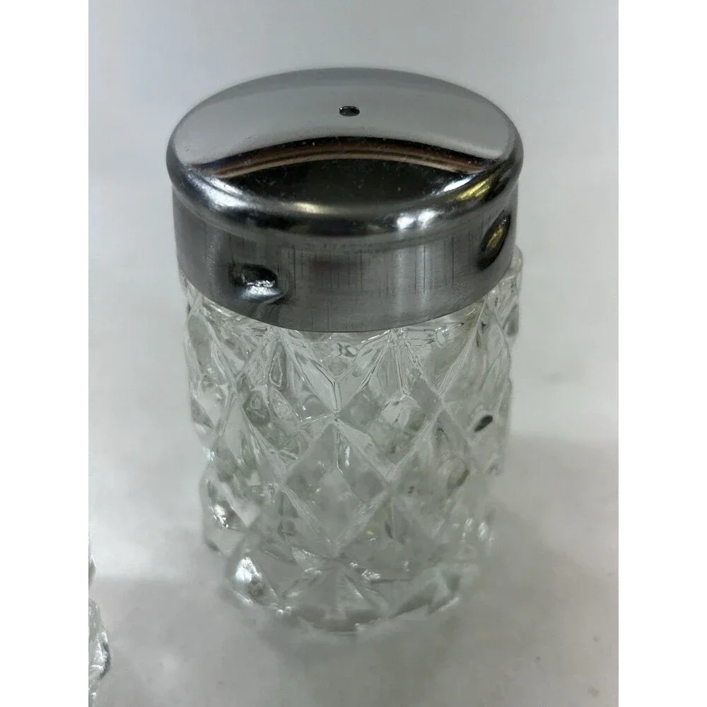 Vintage Rosewood Glass Condiment Jars Set Salt Pepper Sugar Jam Lidded